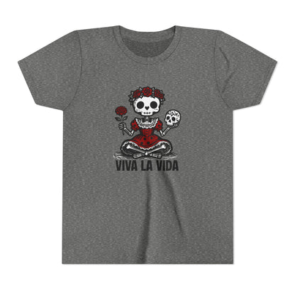 'Viva La Vida' Youth Tee - Day of the Dead Skull Girl Graphic