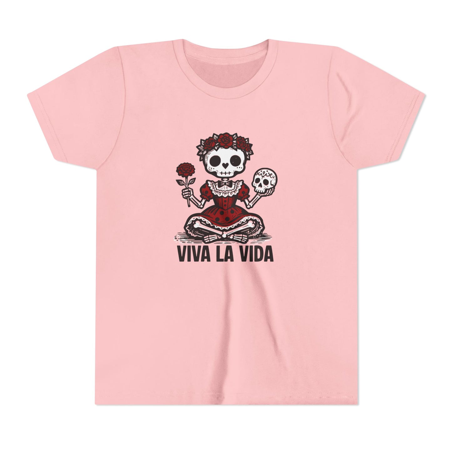 'Viva La Vida' Youth Tee - Day of the Dead Skull Girl Graphic