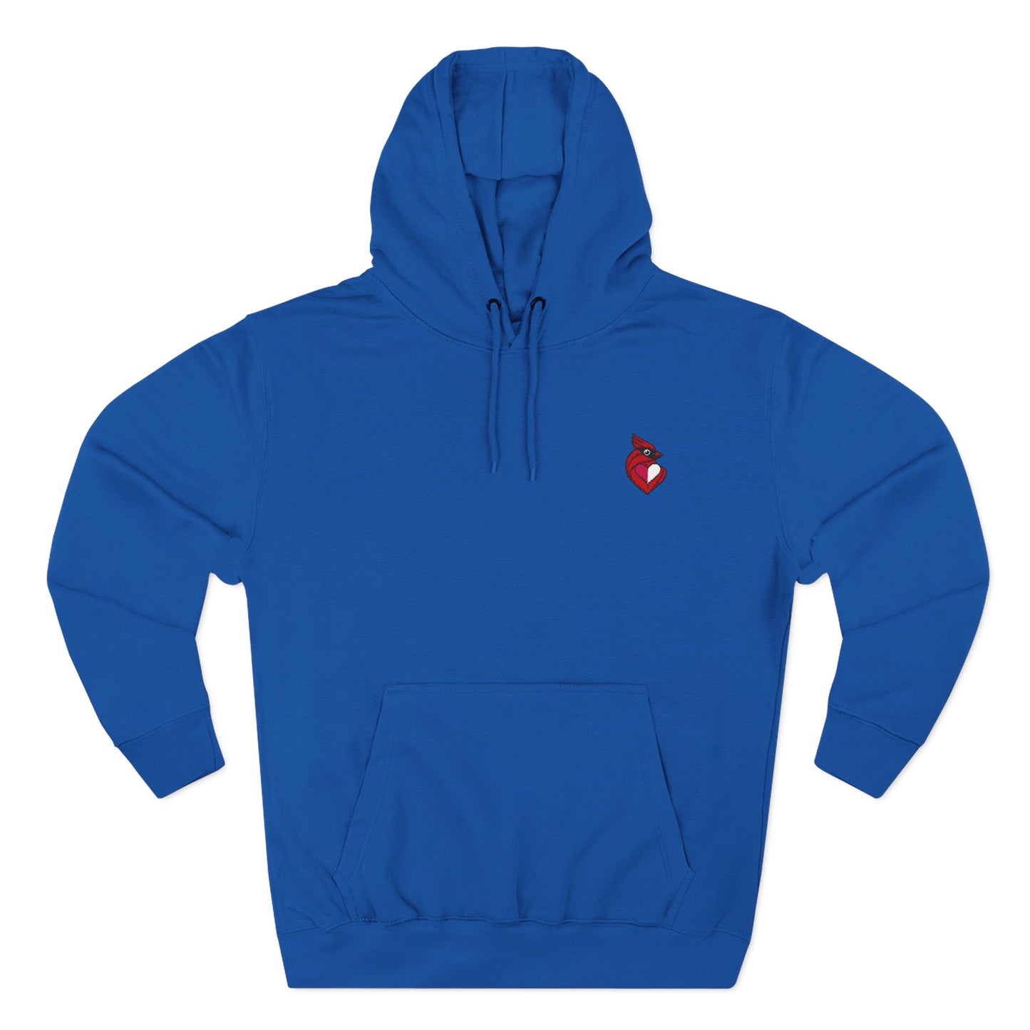 heartinal® "Snug as a Cardinal" Heart Chest Hoodie — Small Embroidered Bird Pullover