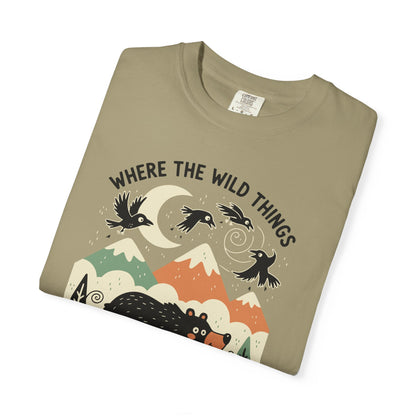 "Where the Wild Things Poop Freely" T-Shirt - Nature Wildlife Outdoors Bird Bear Graphic Tee