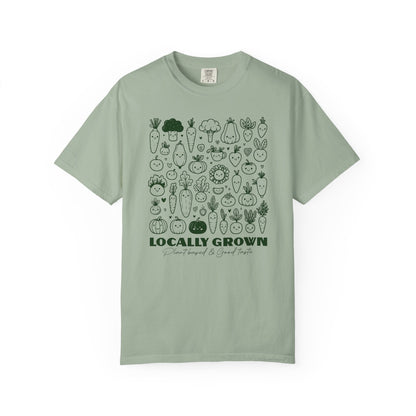 "Locally Grown: Plant Based & Good Taste" T-Shirt — Organic Vegan Farmer Garden Tee