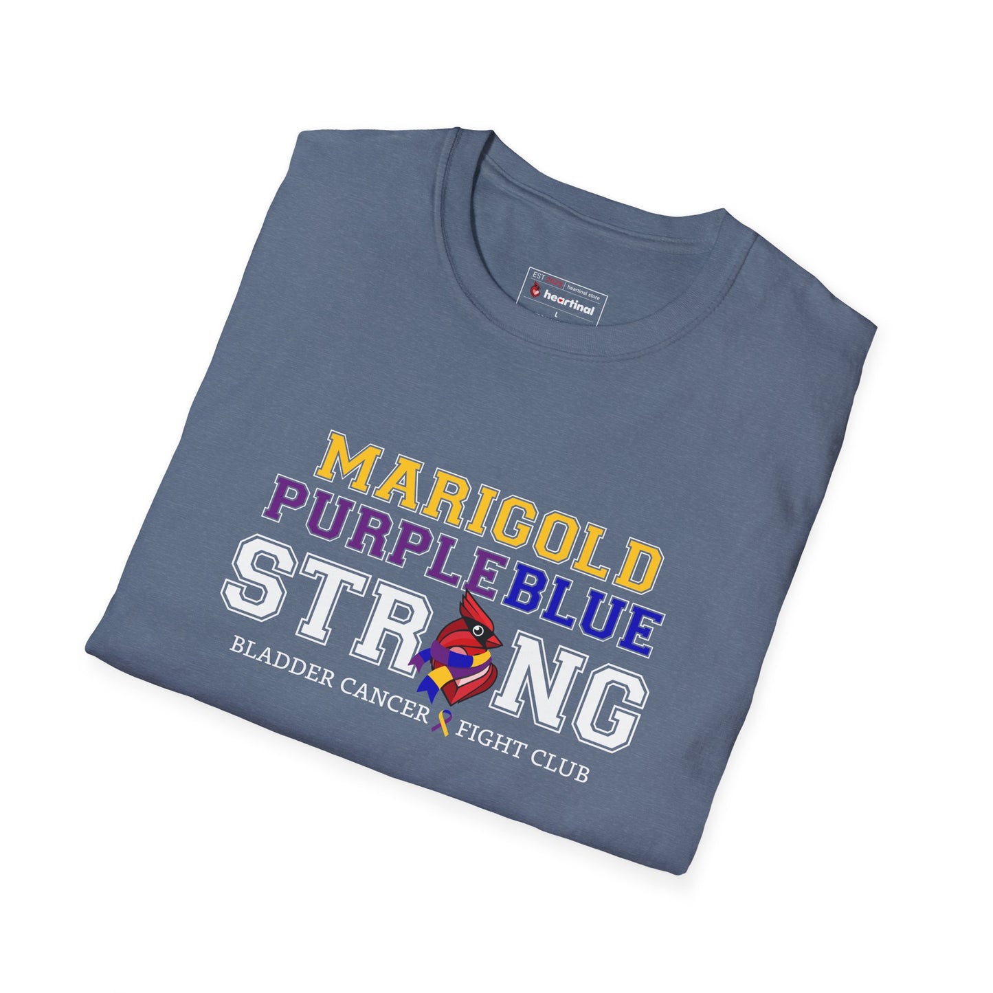 Marigold Purple Blue Strong T-Shirt — Bladder Cancer Awareness Fundraiser Tee