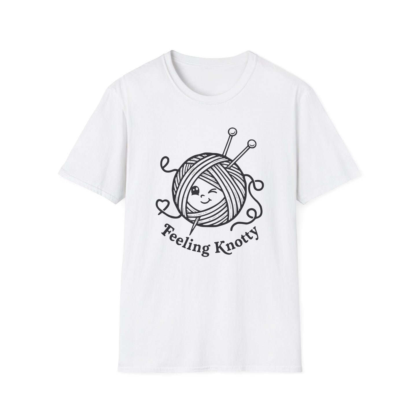 Feeling Knotty T-Shirt — Cute Knitting Yarn Ball Tee for Crafters