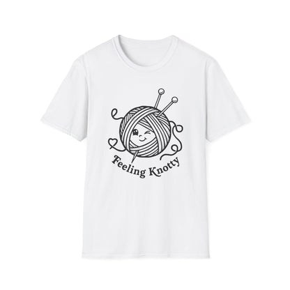 Feeling Knotty T-Shirt — Cute Knitting Yarn Ball Tee for Crafters