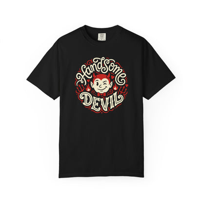 "Handsome Devil" Graphic T-Shirt — Cute Retro Devil Illustration Tee