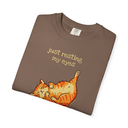 "Just Resting My Eyes" T-Shirt — Awkward Cat Nap Graphic Tee