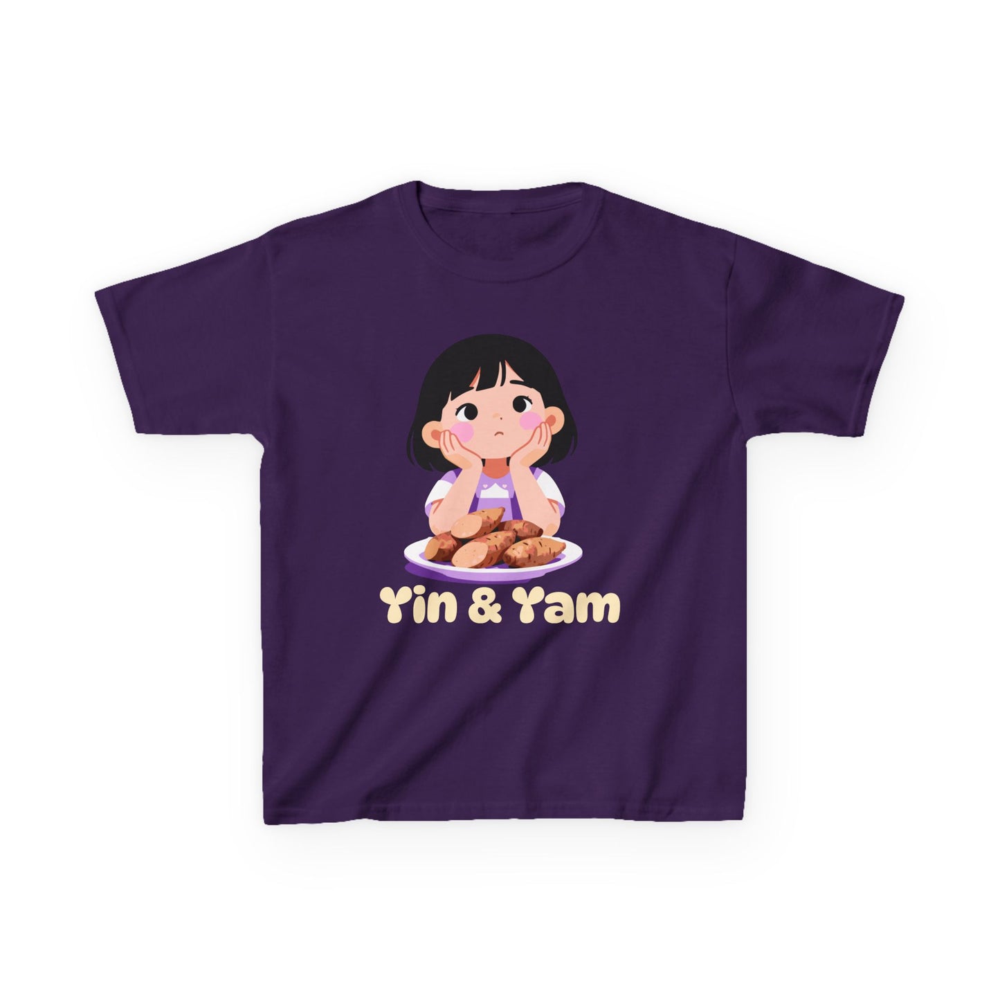 "Yin & Yam" Youth Tee — Cute Girl Sweet Potato Graphic Kids T‑Shirt