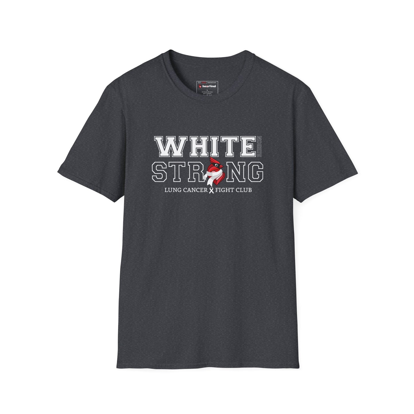 White Ribbon Strong T-Shirt — Lung Cancer Fight Club Awareness Tee