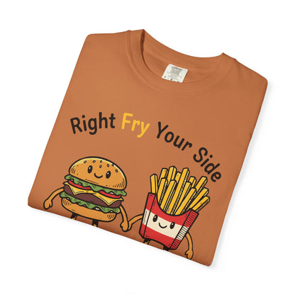 Right Fry Your Side Burger & Fries T-Shirt - Cheeseburger French Fries Retro Tee