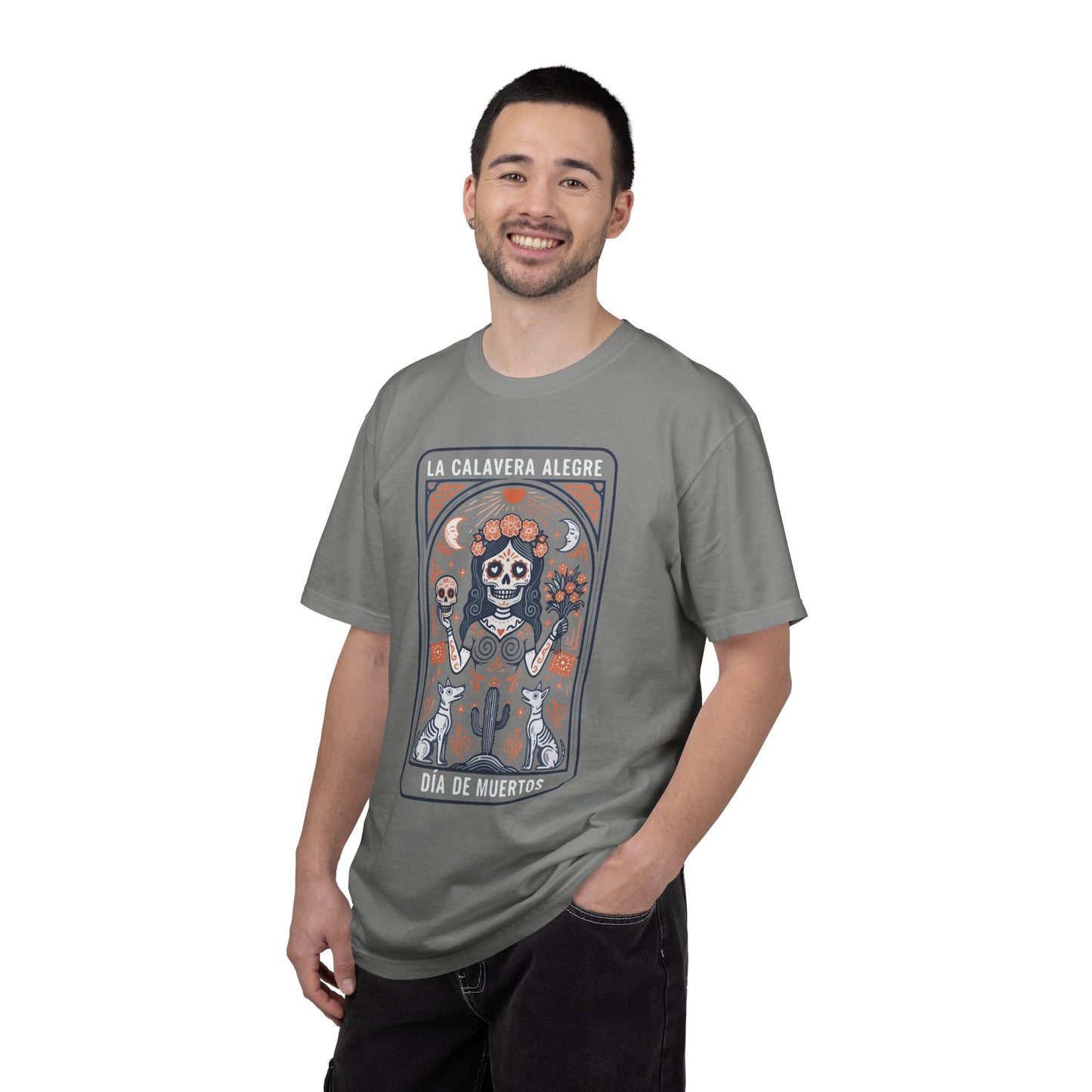 "La Calavera Alegre" T-Shirt — Día de Muertos Day of the Dead Graphic Tee