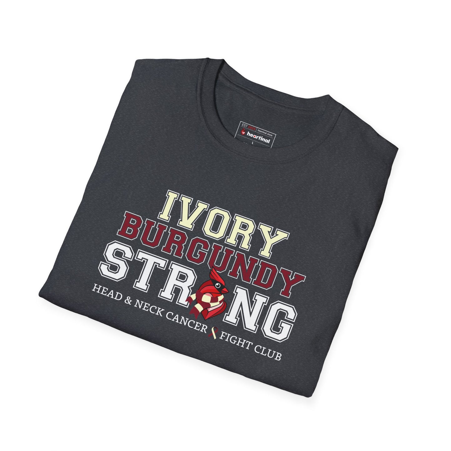Ivory Burgundy Strong T-Shirt — Head & Neck Cancer Fight Club Awareness Tee