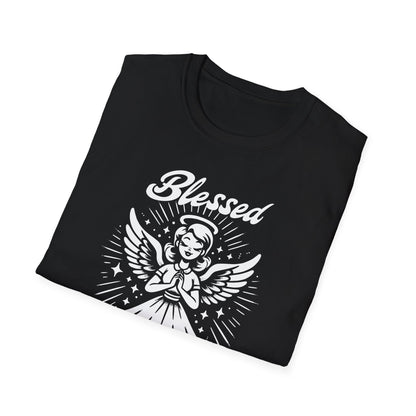 Blessed & Highly Stressed T-Shirt — Retro Angelic Graphic Tee