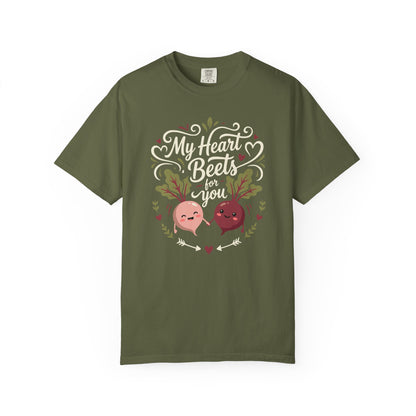 “My Heart Beets for You” T-Shirt — Cute Veggie Valentine Beet Couple Graphic Tee