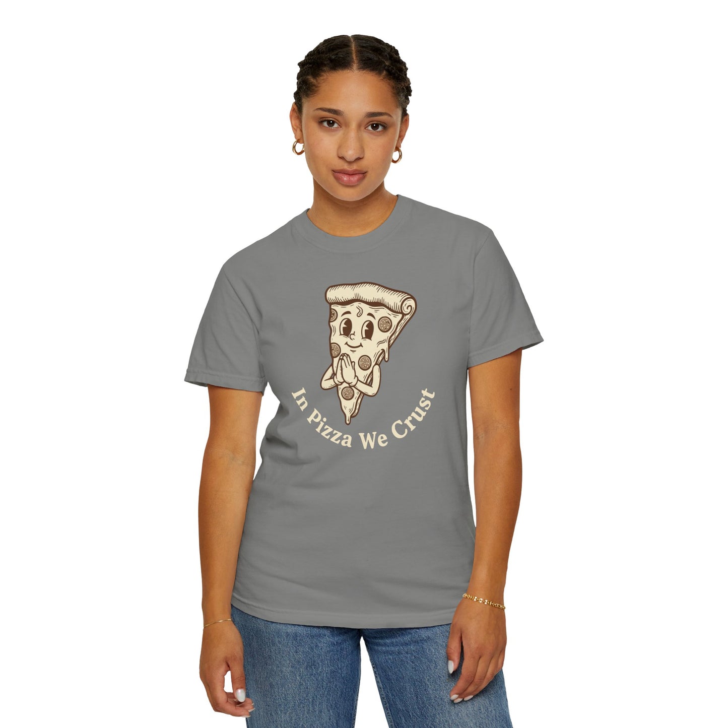 "In Pizza We Crust" T-Shirt — Cute Cartoon Pizza Slice Tee