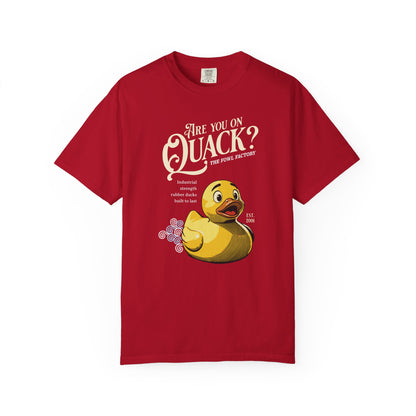 "Are You On Quack?" Graphic T-Shirt — Vintage Illustration Rubber Duck Tee