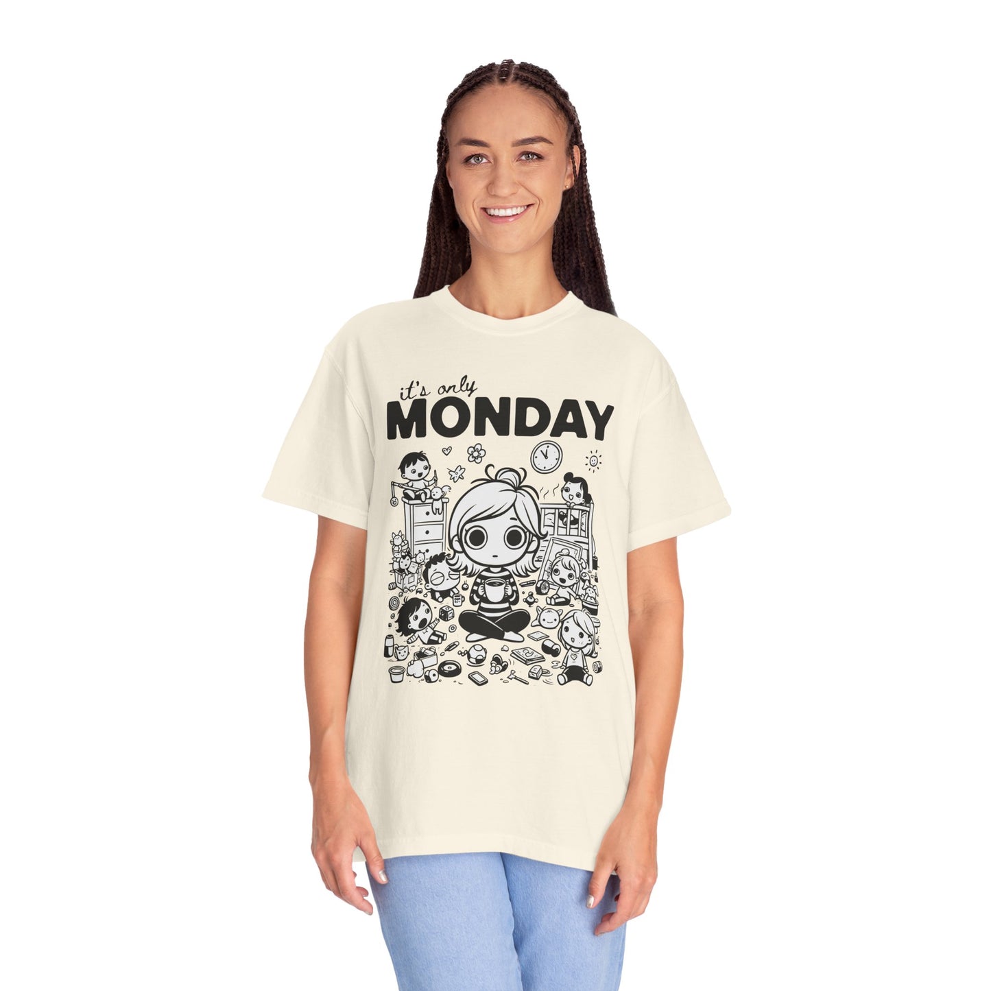 It's Only Monday T-Shirt — Cute Kawaii Desk Chaos Tee