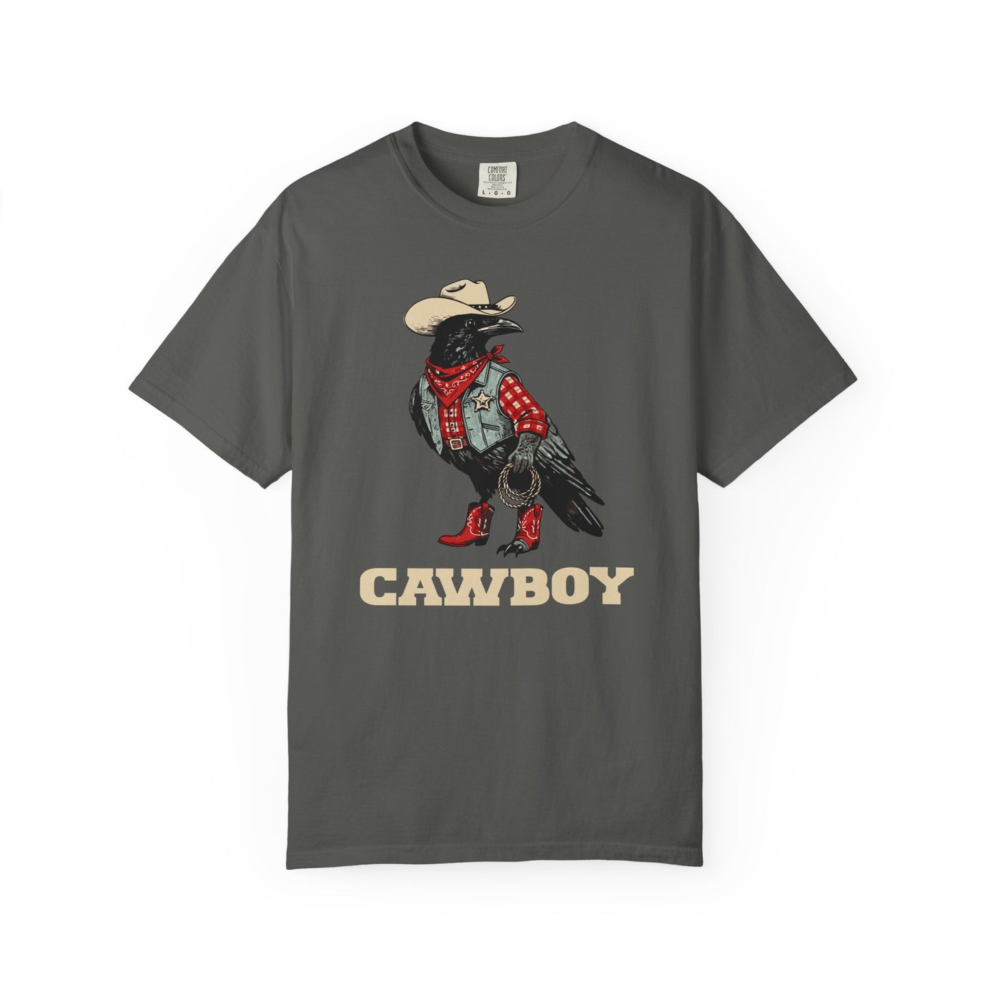 "Cawboy" Couples Tee — Western Crow Cowboy Graphic T-Shirt