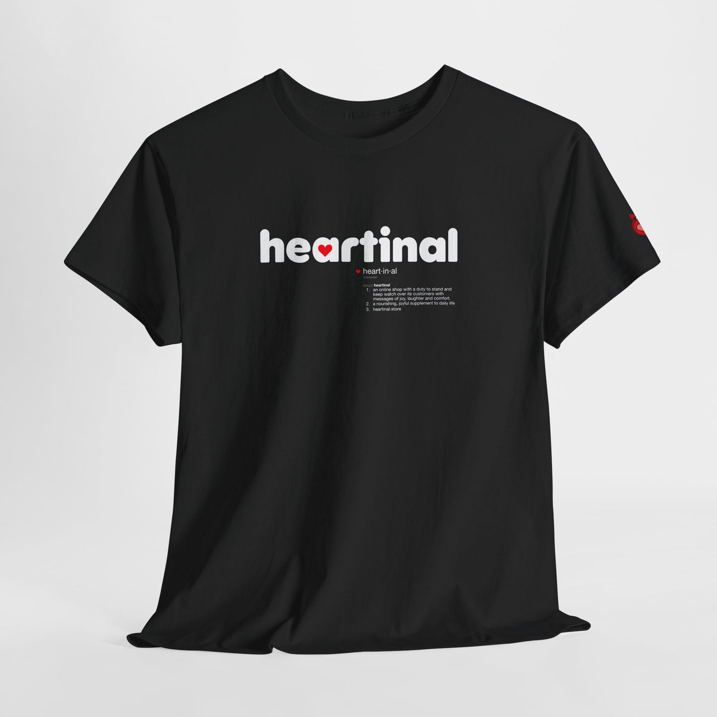 heartinal® "Heart on Your Sleeve" T-Shirt — Wordmark Logo Front with "Nutrition Facts" Back Tee