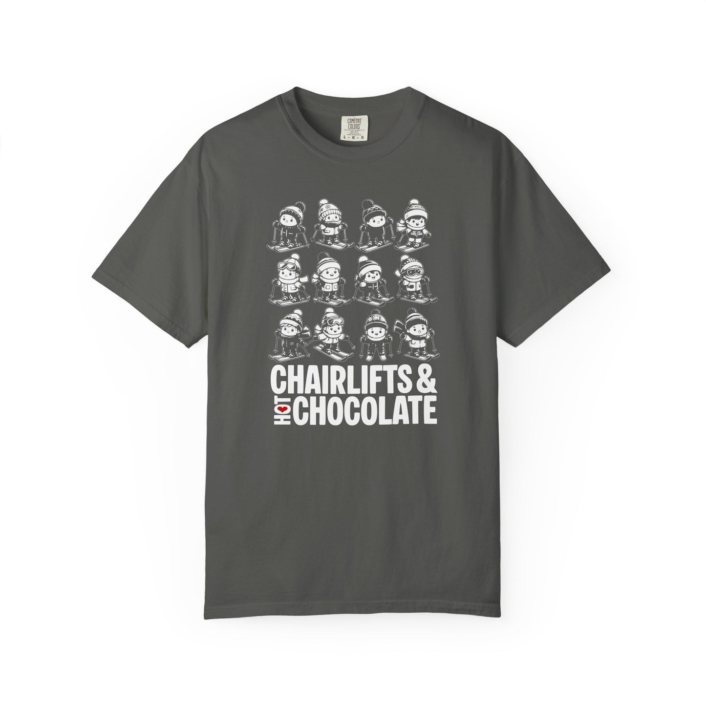 Chairlifts & Hot Chocolate T-Shirt — Cute Ski Lovers Winter Tee