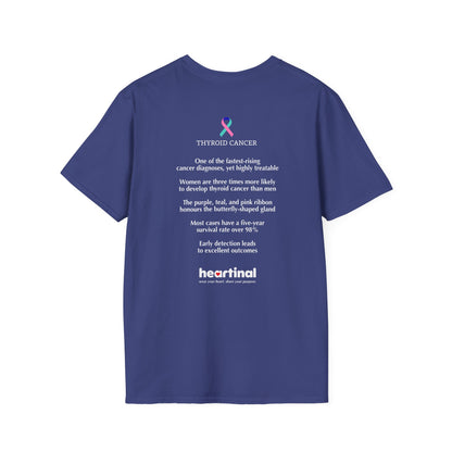 Teal Pink Blue Strong T-Shirt – Thyroid Cancer Awareness Ribbon Support Tee