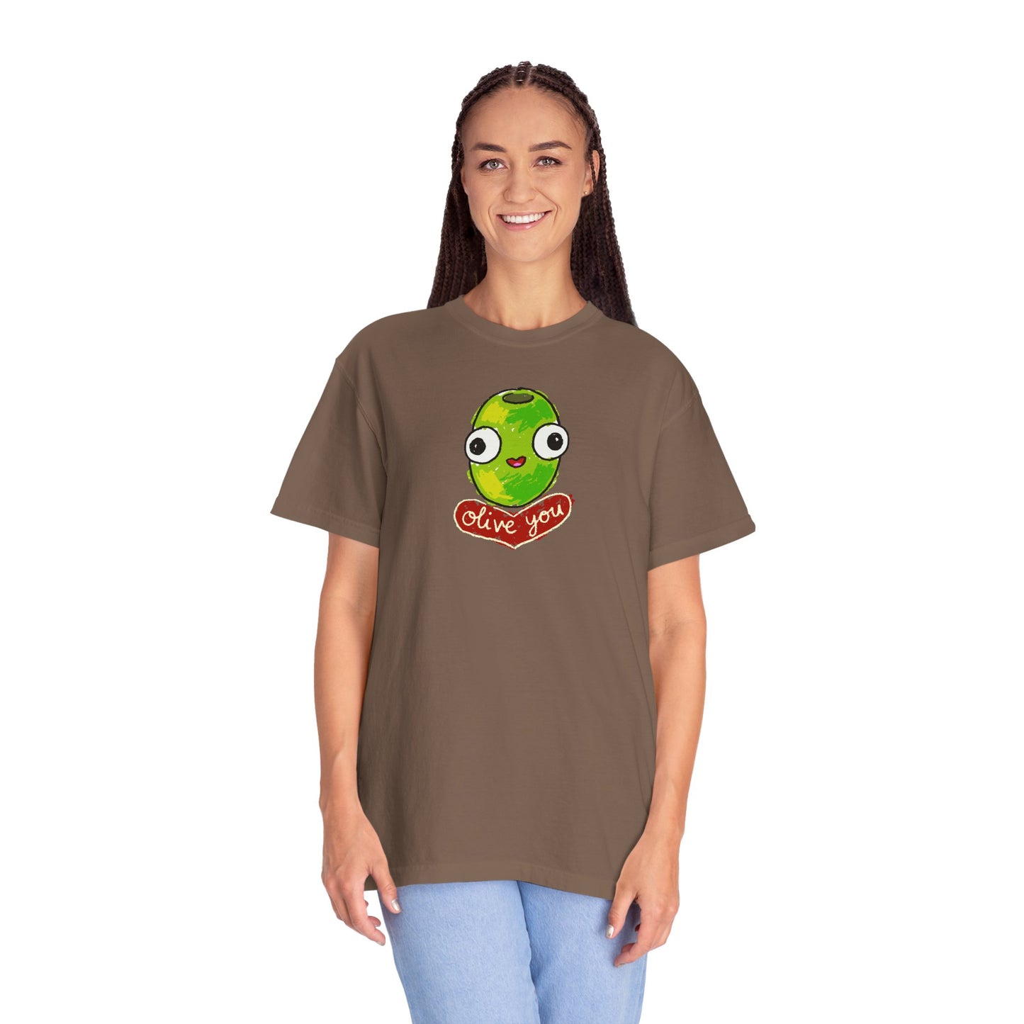 "Olive You" Cute Graphic T-Shirt - Love Tee