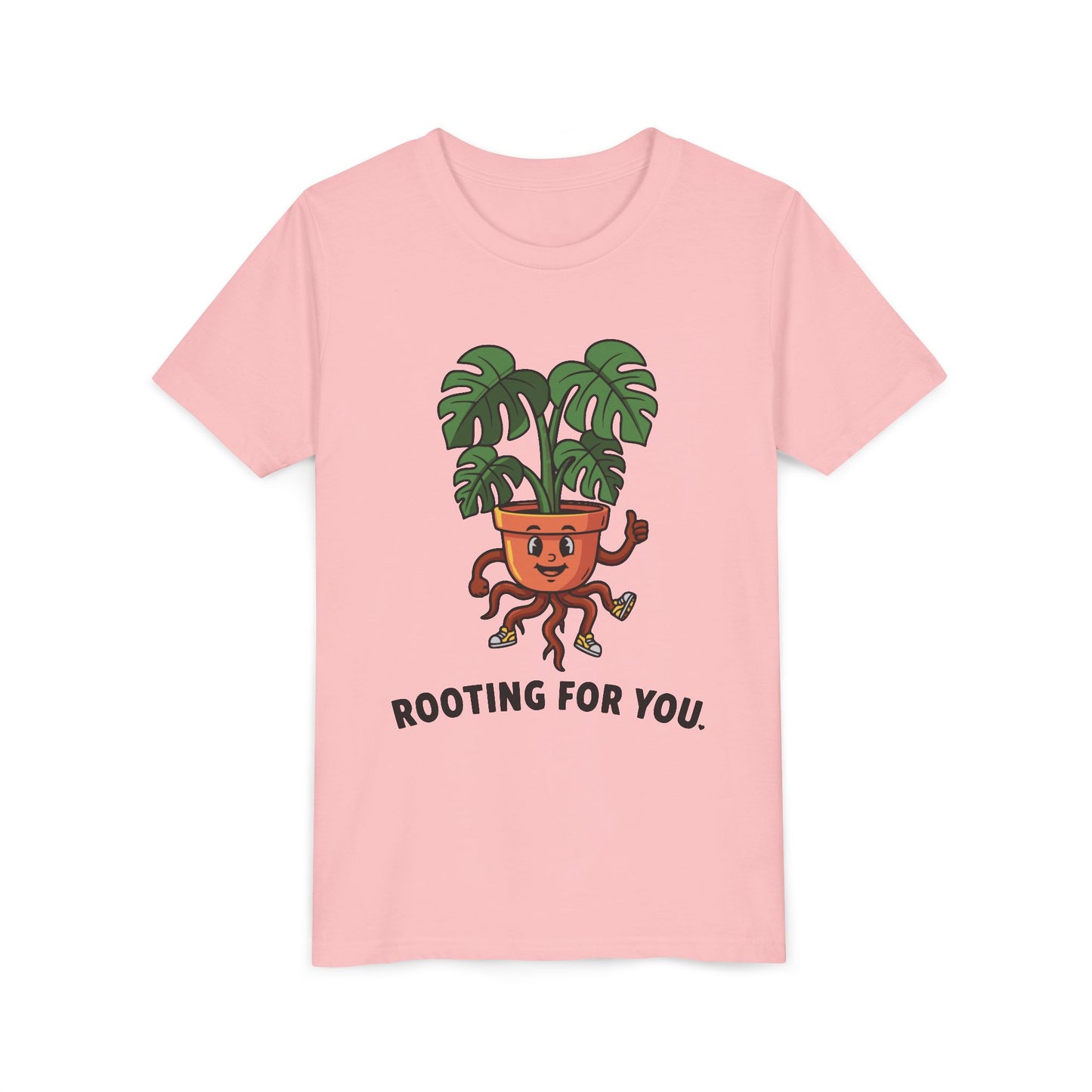 "Rooting For You" Youth Tee — Cute Plant Pot Support Graphic T-Shirt