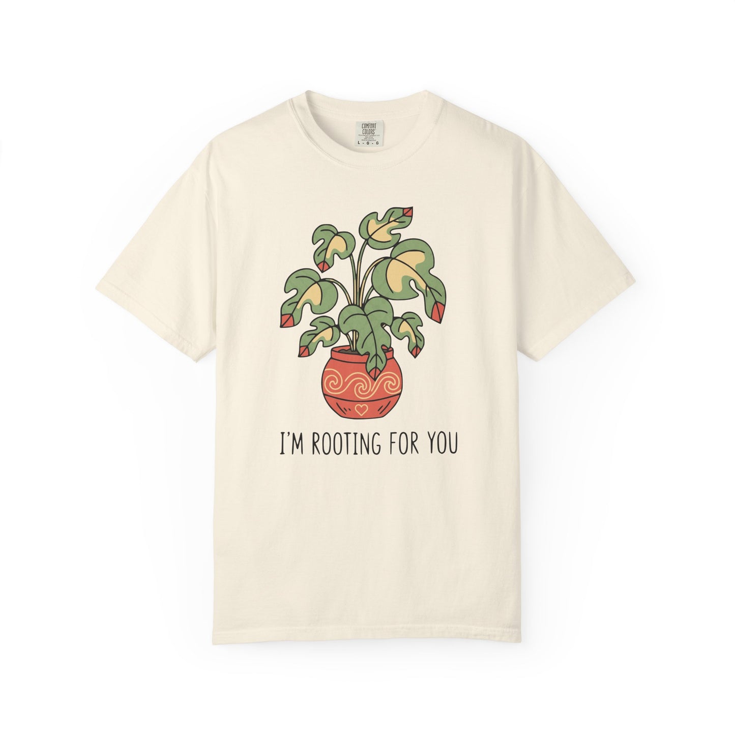 "I’m Rooting For You" Plant Lover Support T-Shirt — Cute Potted Plant Tee