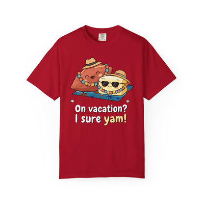 "On vacation? I sure yam!" Couples Tee — Cute Yam Butter Summer Vacation Vibes T-Shirt