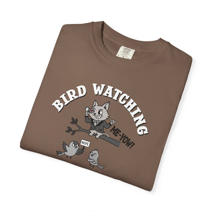 'Bird Watching' T-Shirt — Vintage Cartoon Cat Calling Graphic Tee