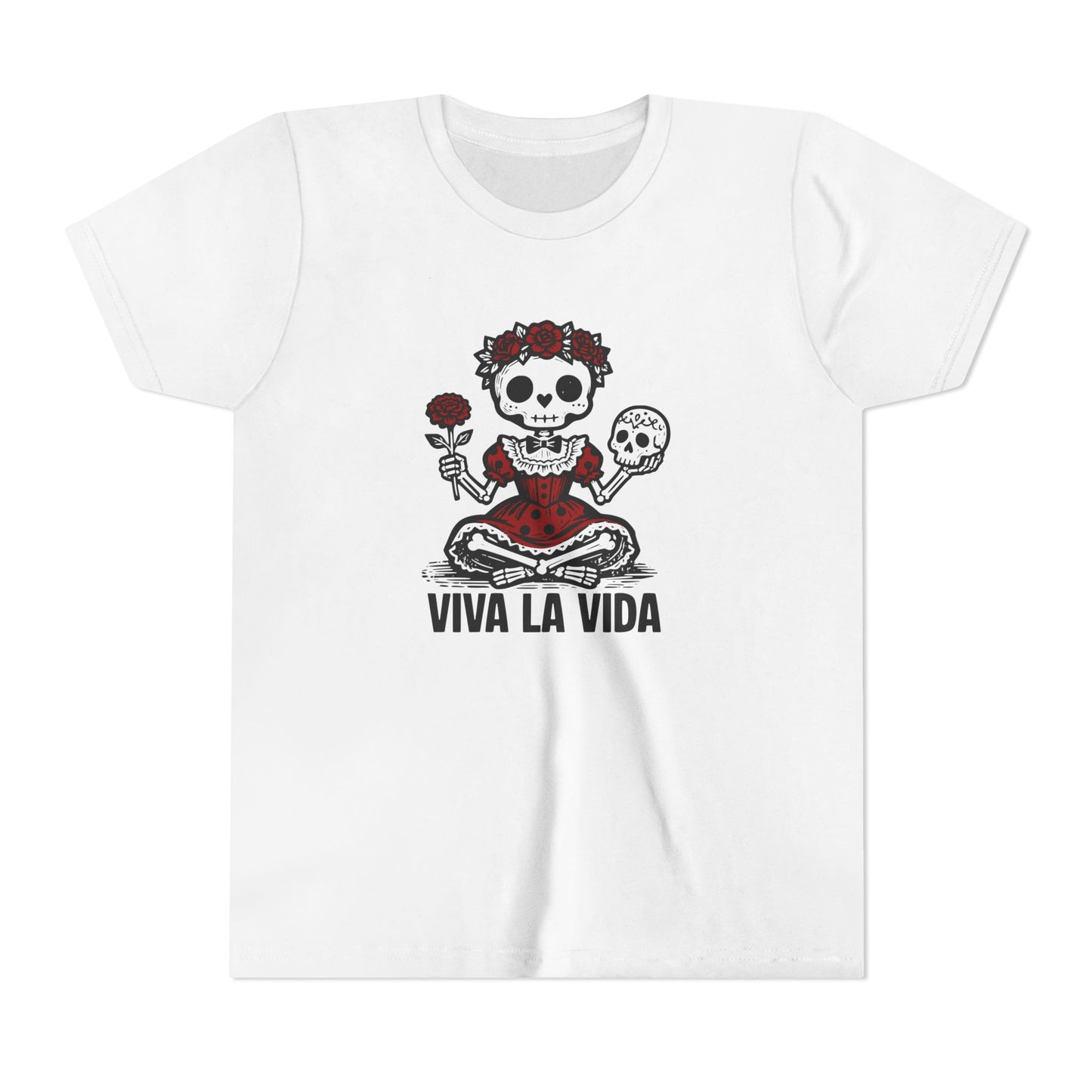 'Viva La Vida' Youth Tee - Day of the Dead Skull Girl Graphic