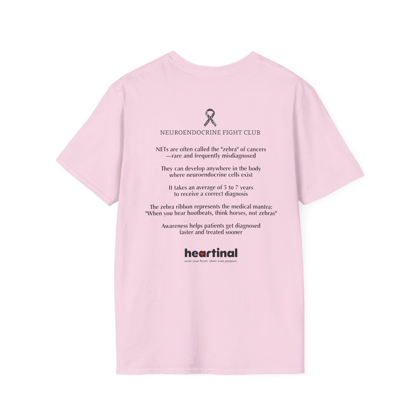 Zebra Strong T-Shirt — Neuroendocrine Cancer Fight Club Awareness Support Tee