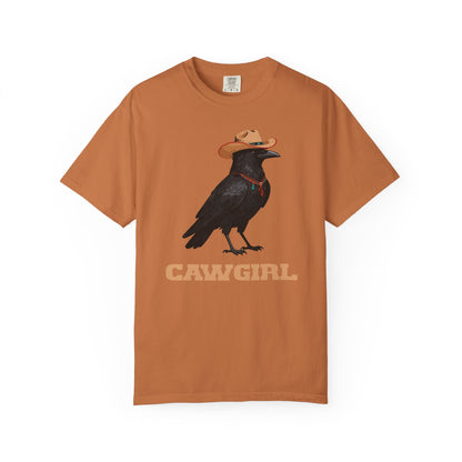 "Cawgirl" Couples Tee  — Western Raven Cowgirl Graphic T‑Shirt