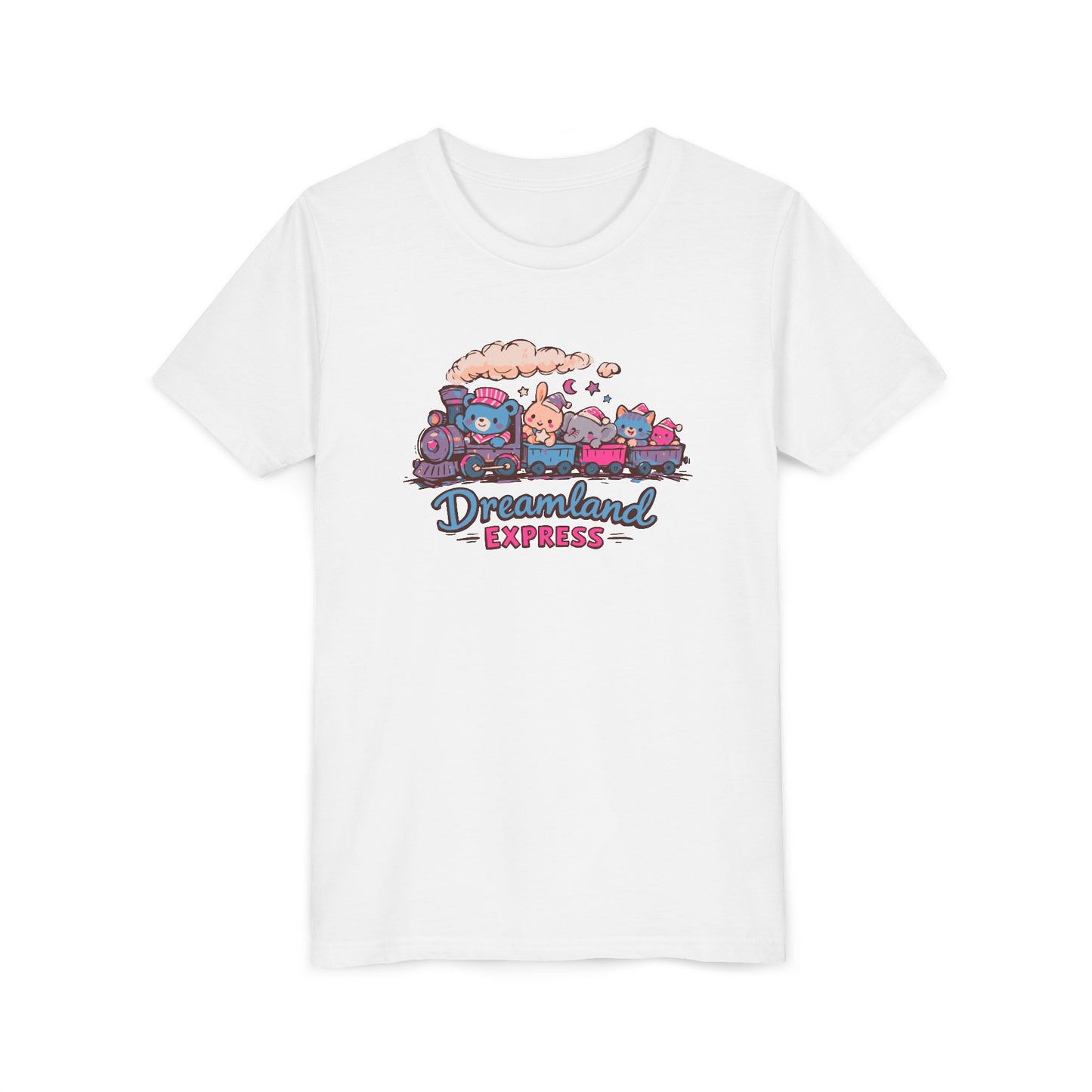 "Dreamland Express" Youth Tee — Cute Train & Animal Crew Kids Shirt