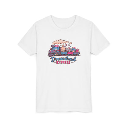 "Dreamland Express" Youth Tee — Cute Train & Animal Crew Kids Shirt
