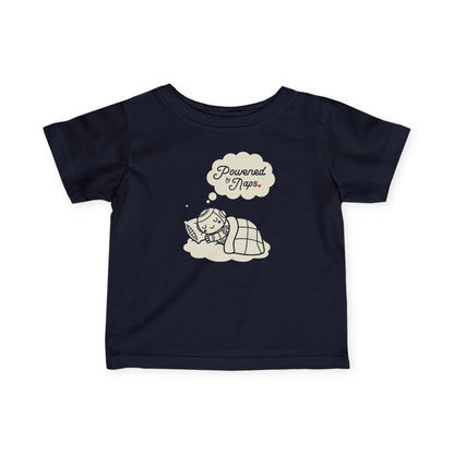 "Powered by Naps" Infant Tee — Cute Sleeping Recharging Baby Robot Android Graphic