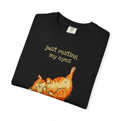 "Just Resting My Eyes" T-Shirt — Awkward Cat Nap Graphic Tee