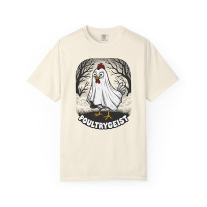 Poultrygeist T-Shirt — Funny Ghost Chicken Halloween Tee