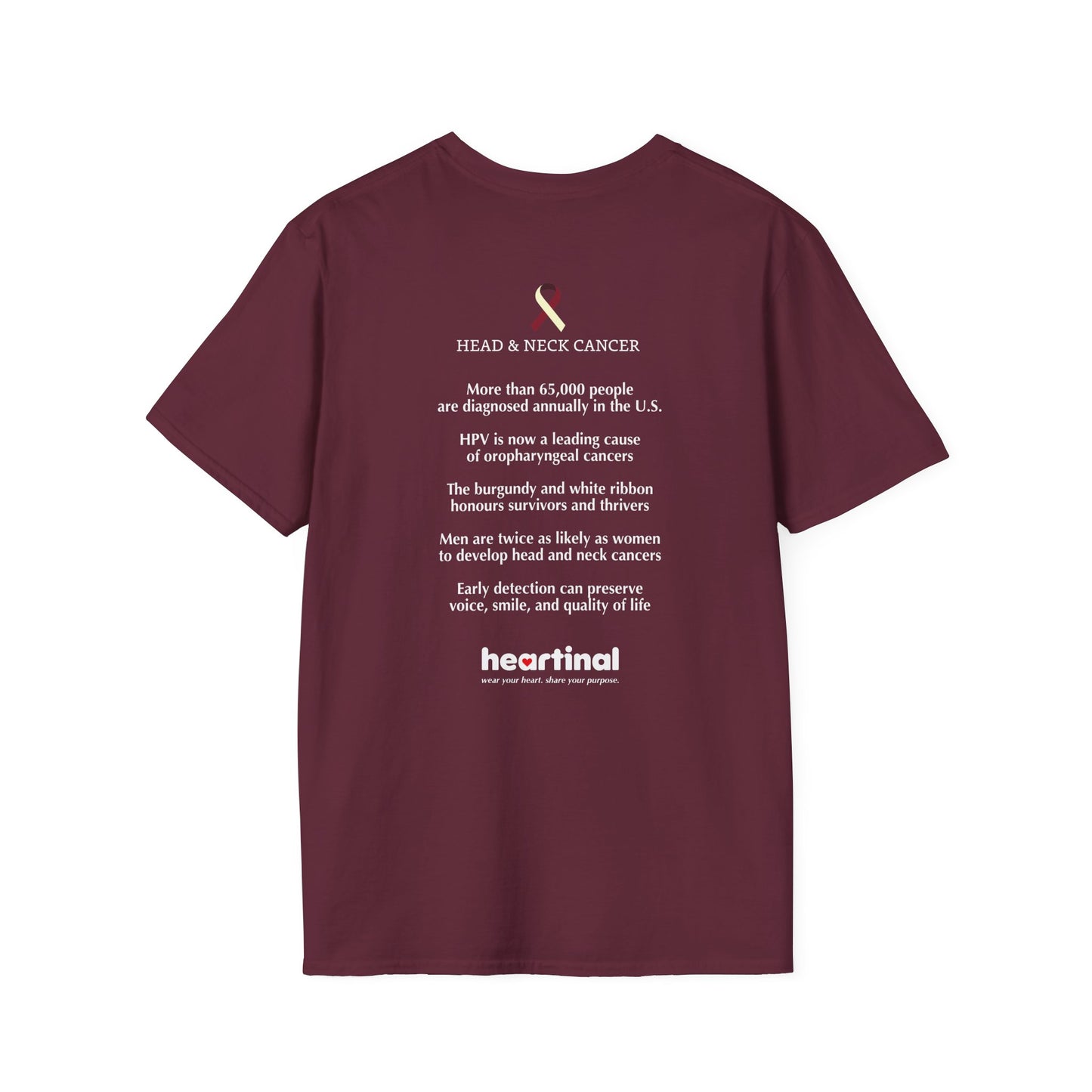 Ivory Burgundy Strong T-Shirt — Head & Neck Cancer Fight Club Awareness Tee