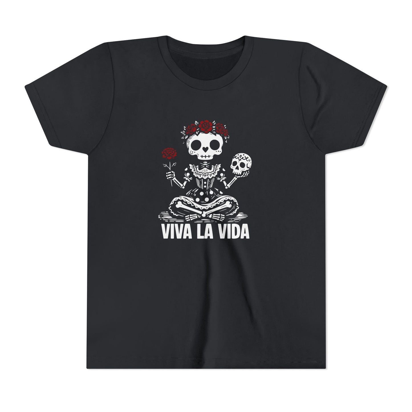 'Viva La Vida' Youth Tee - Day of the Dead Skull Girl Graphic
