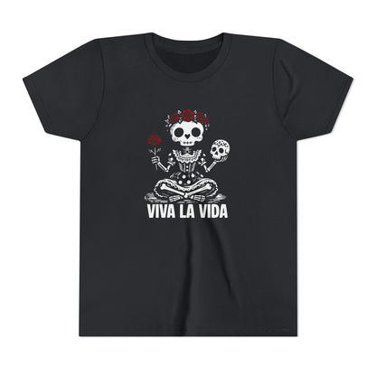 'Viva La Vida' Youth Tee - Day of the Dead Skull Girl Graphic