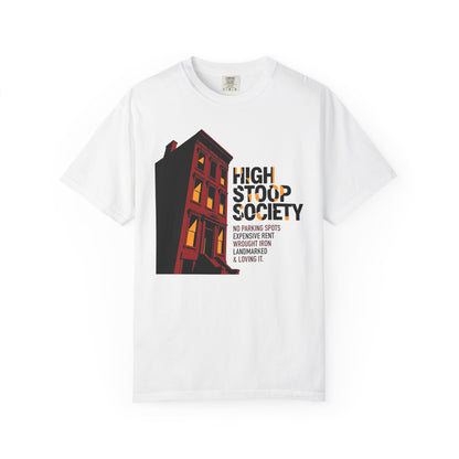 "High Stoop Society" T-Shirt — Vintage Brooklyn New York Brownstone Graphic Tee