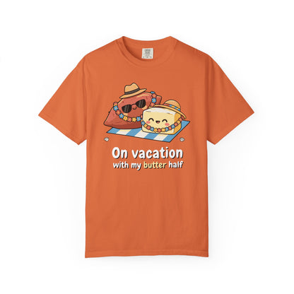 "On vacation with my butter half" Couples Tee —  Cute Vacation Yam Butter Summer T-Shirt