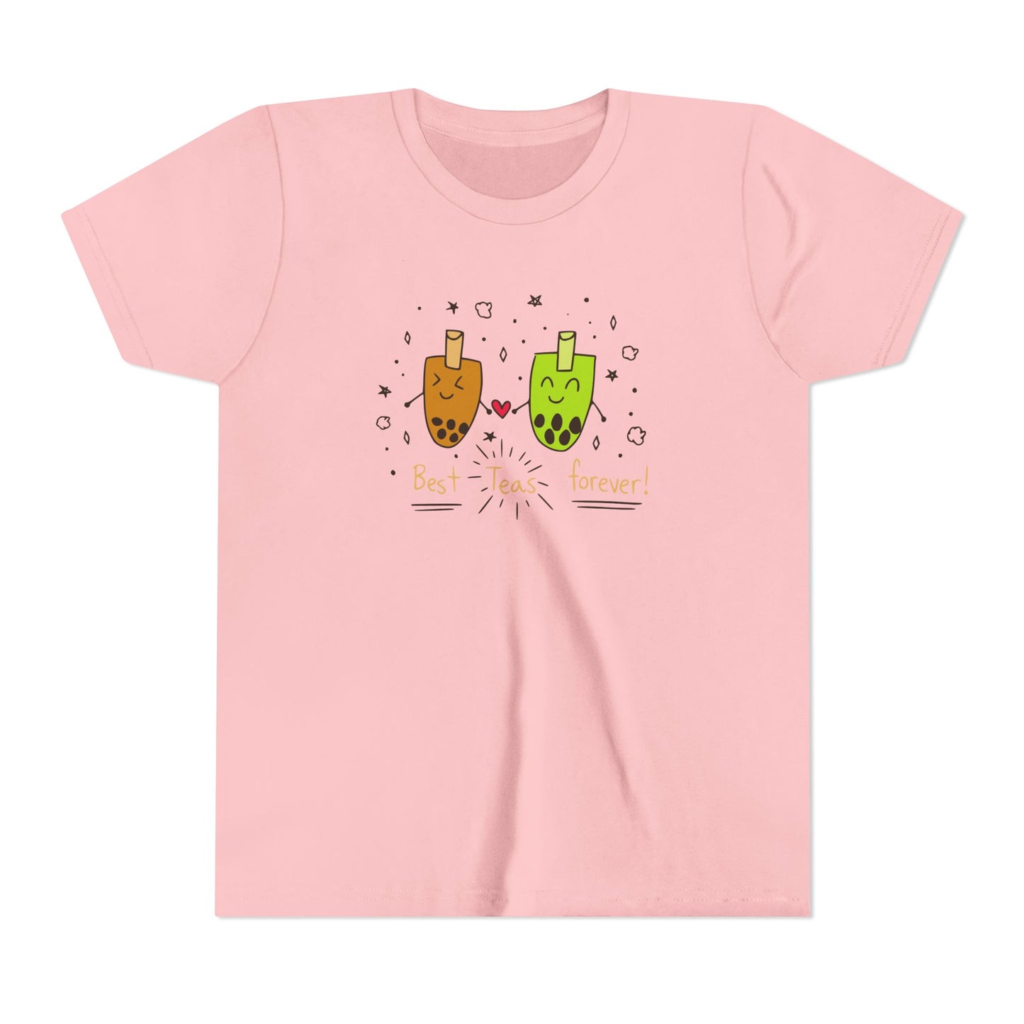 "Best Teas Forever" Youth Tee – Cute Bubble Tea Friends BFF Graphic T-Shirt