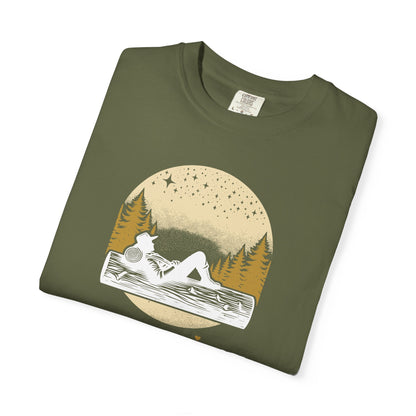 Slumberjack Campfire Graphic T-Shirt — Relaxing Night Sky Outdoor Tee