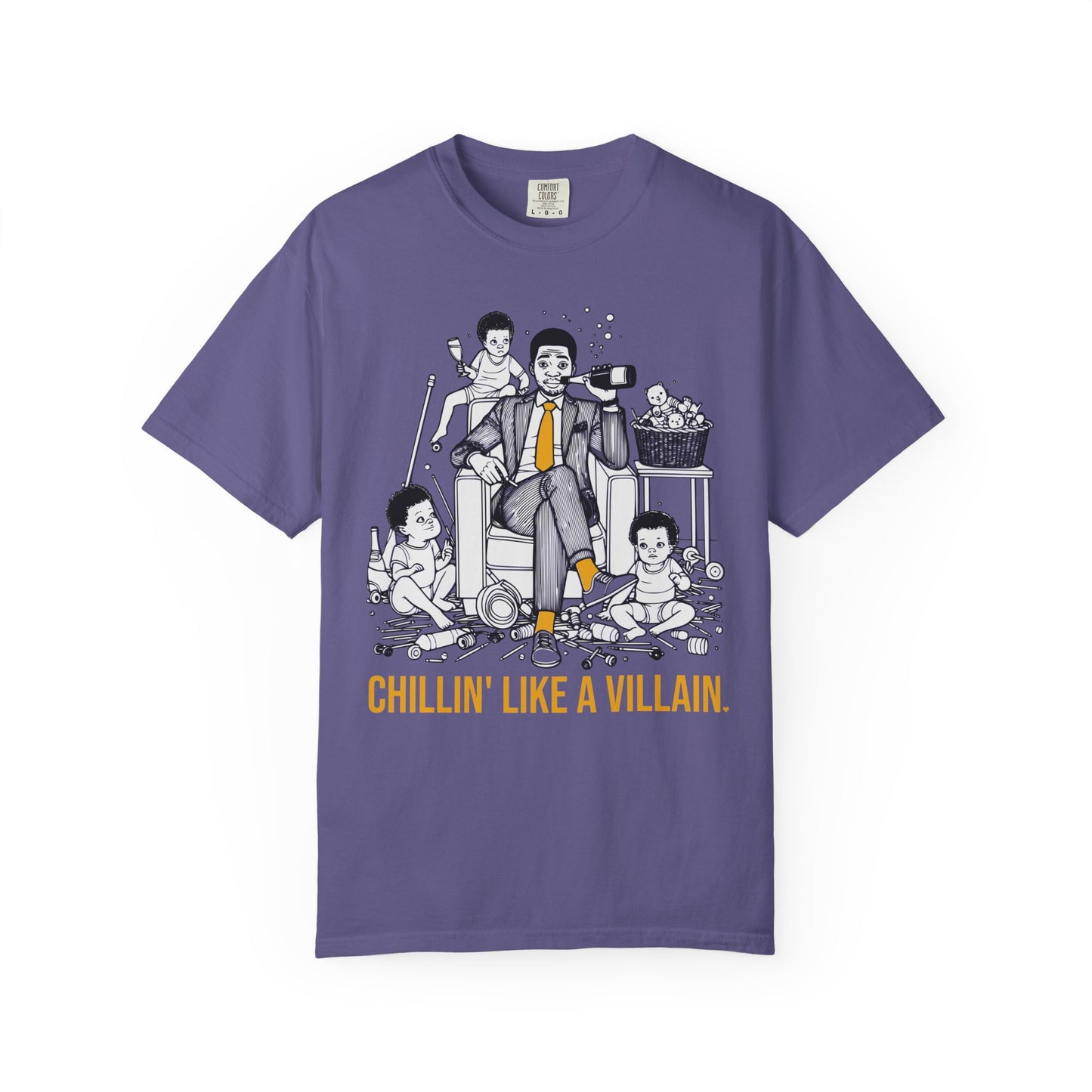 "Chillin' Like A Villain" T-Shirt — Cool Suit & Tie Family Man Graphic Tee