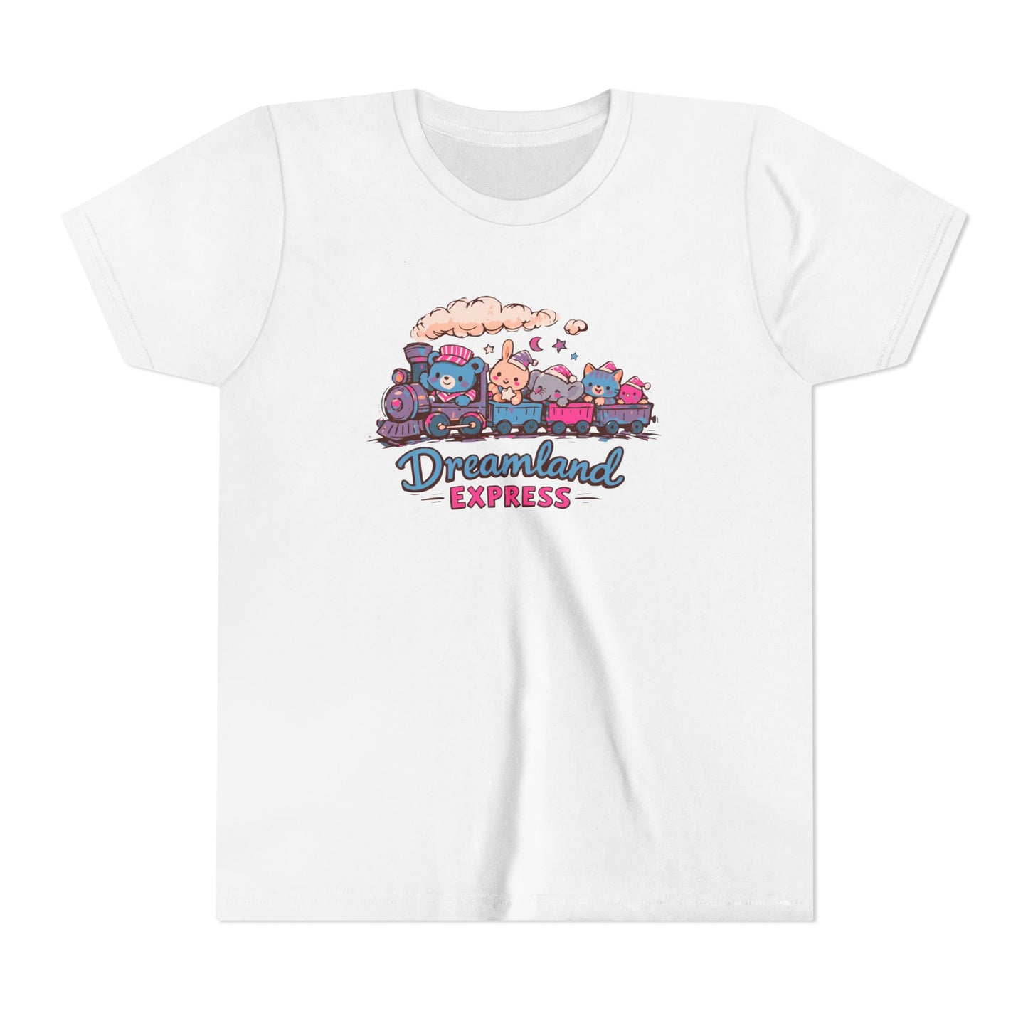 "Dreamland Express" Youth Tee — Cute Train & Animal Crew Kids Shirt