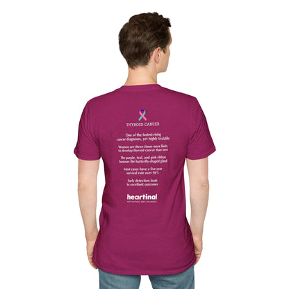 Teal Pink Blue Strong T-Shirt – Thyroid Cancer Awareness Ribbon Support Tee