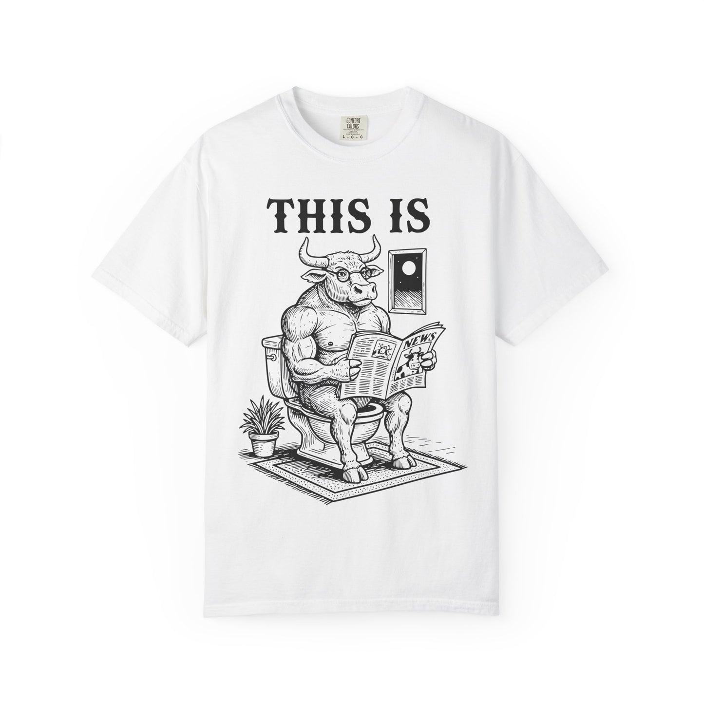 "This Is" T-Shirt — Bull Reading Newspaper on Toilet Graphic Tee