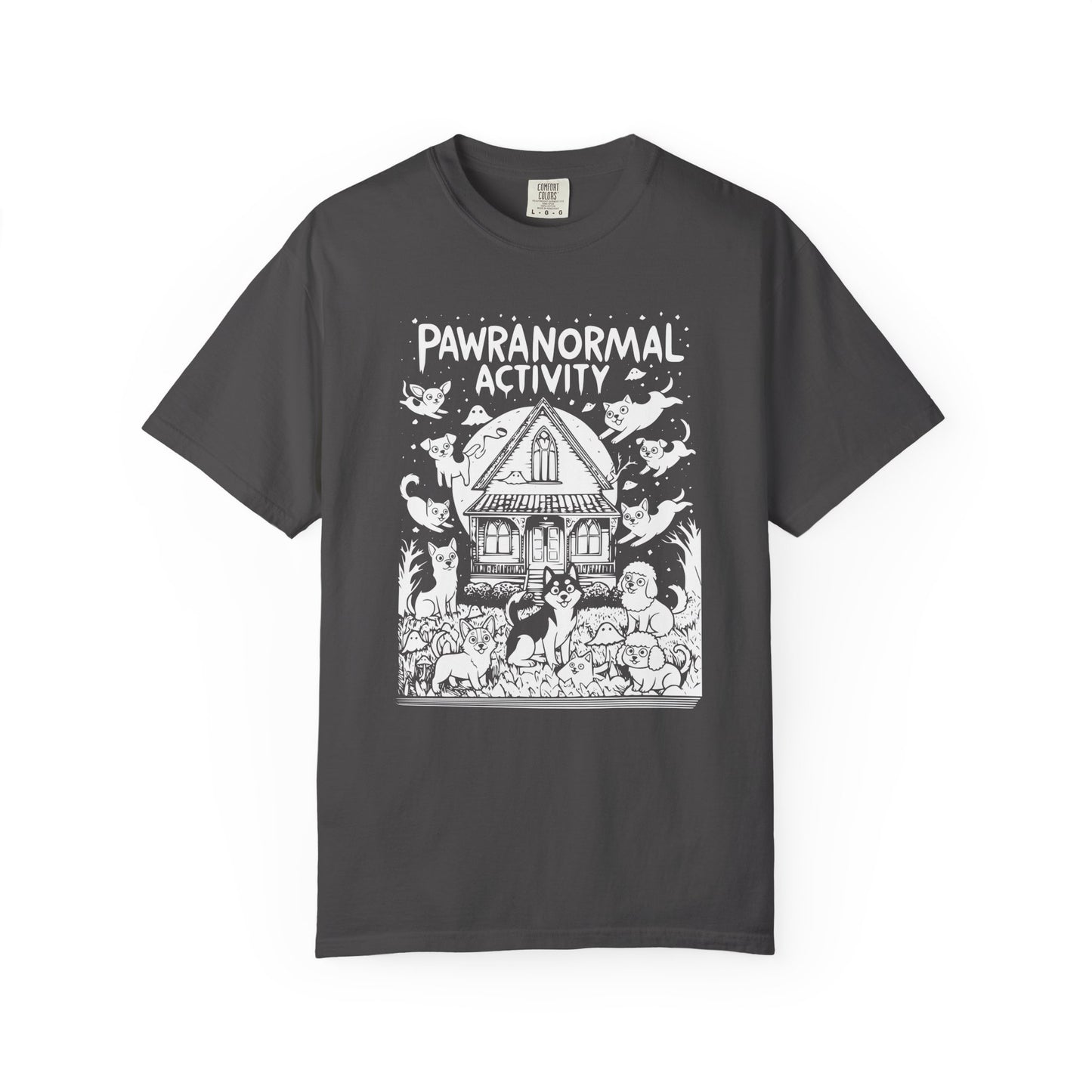 "Pawranormal Activity" Dog T-Shirt - Haunted House Fun Graphic Tee