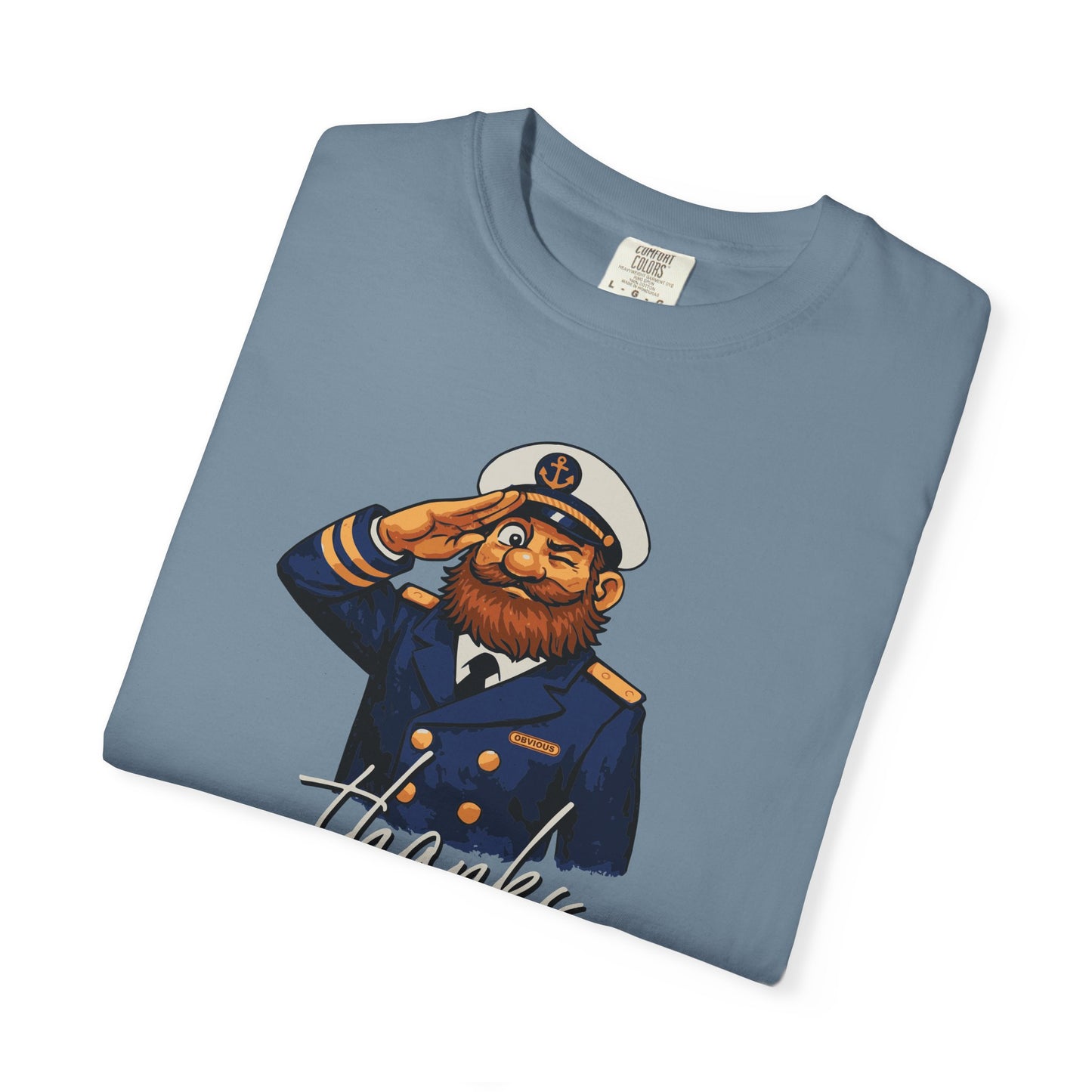Captain Obvious Salute T-Shirt — "Thanks, Captain" Nautical Crew Tee